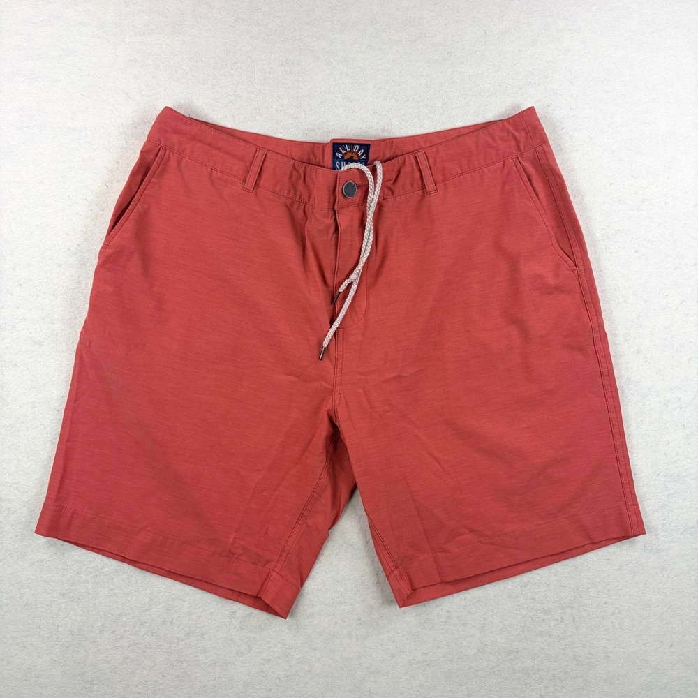 Faherty All Day Shorts Mens 38 Coral Red Hybrid Stretch Board Shorts Quick Dry
